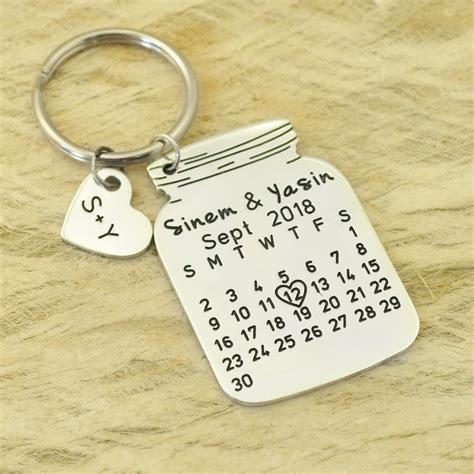 day we started dating keychain